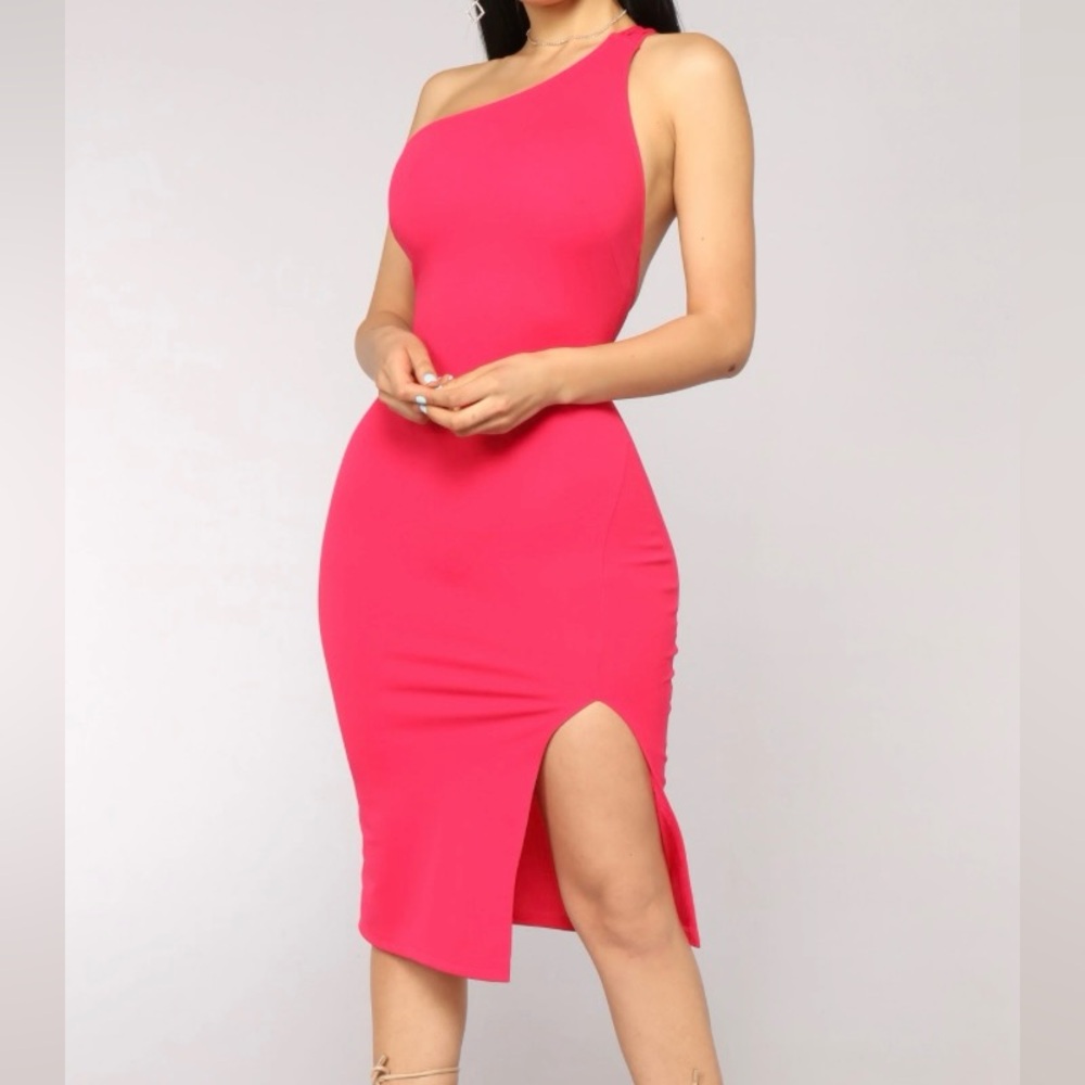 Shannon One Shoulder Dress - ROYAL BLUE**